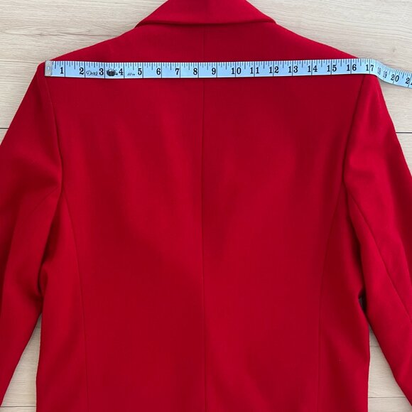 Vintage Dumas 100% Wool Women's Holiday Red Blazer Large 8-10 / Made in the USA - Picture 12 of 16
